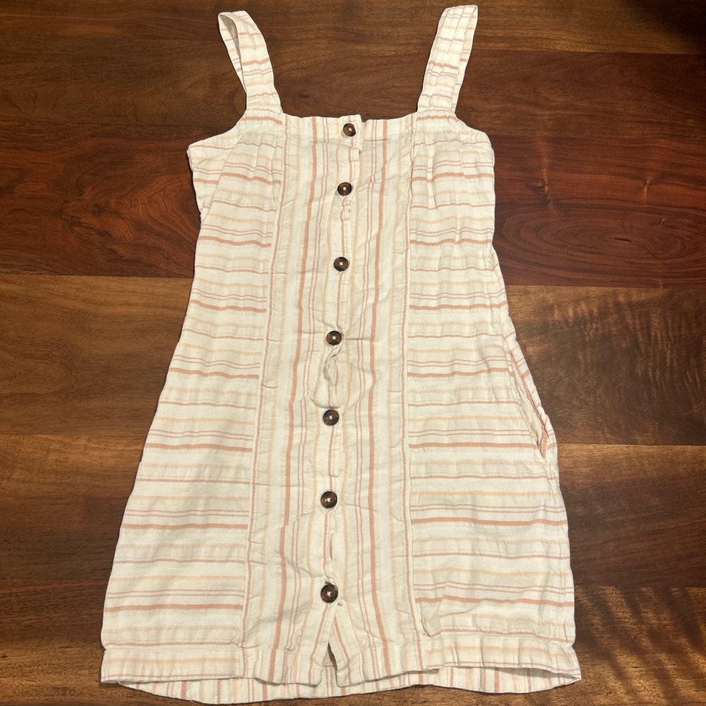Roxy Cream and Pink Striped Mini Dress